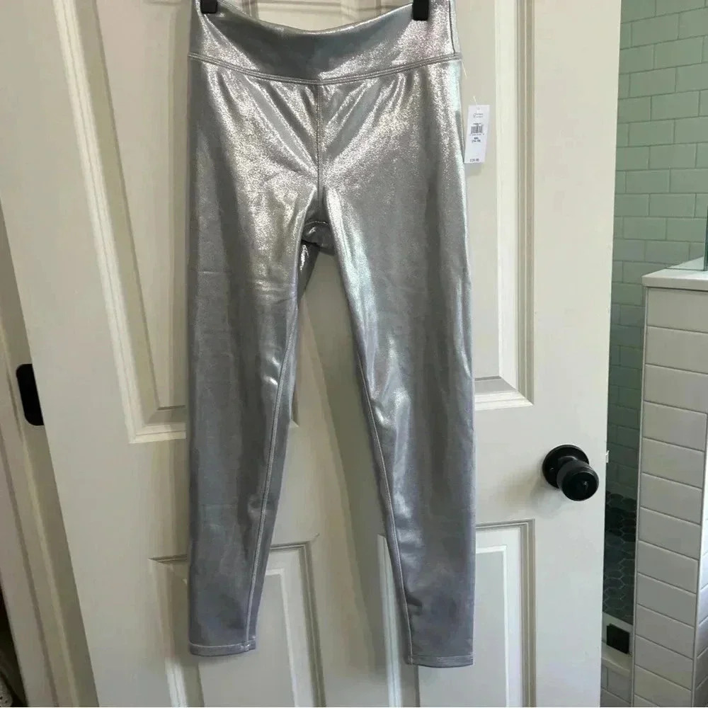 NWT Gap Kids XXL size 14/16 girls silver sparkly leggings. Stretchy. Comfy.